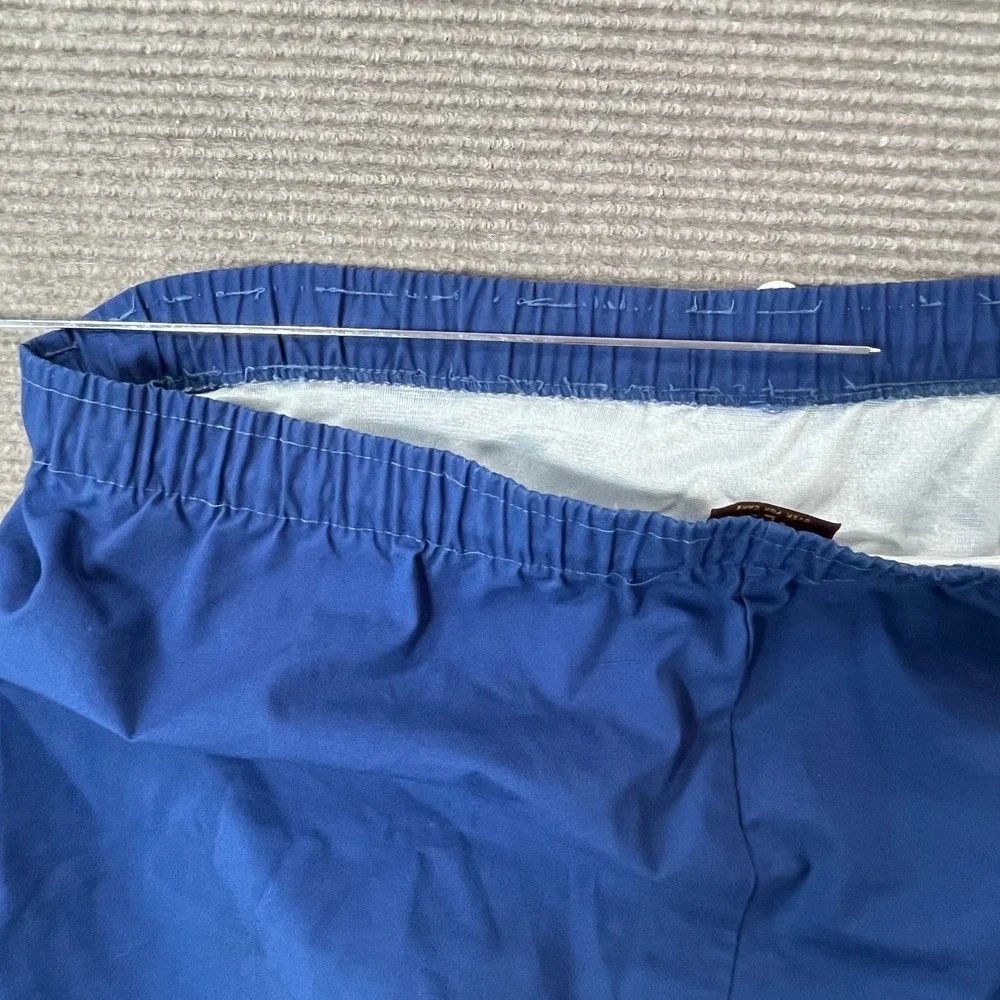 Sergio Valente Vintage 80s Blue Rainbow Stripe Swim Trunks Mens Size Large USA